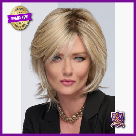 Average Cap Size Synthetic Wig with Monofilament Top and Lace Front
